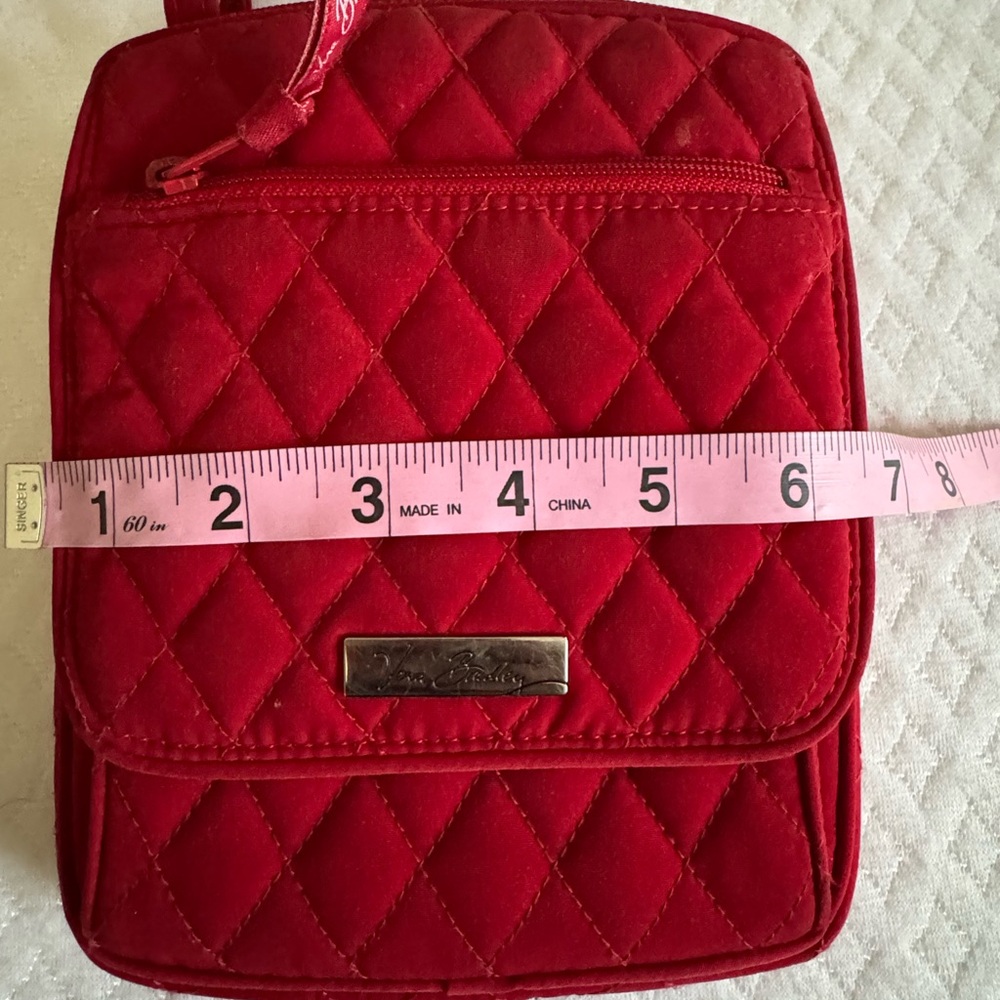Vera Bradley Quilted Red Crossbody Shoulder Bag - Picture 6 of 7